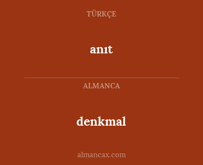 denkmal - anıt