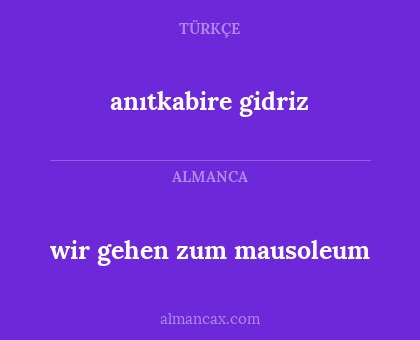 wir gehen zum mausoleum - anıtkabire gidriz