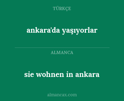 ankara'da yaşıyorlar - sie wohnen in ankara