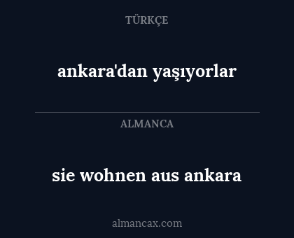 sie wohnen aus ankara - ankara'dan yaşıyorlar
