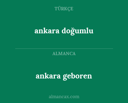 ankara doğumlu - ankara geboren