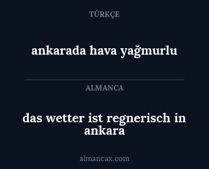 ankarada hava yağmurlu - das wetter ist regnerisch in ankara