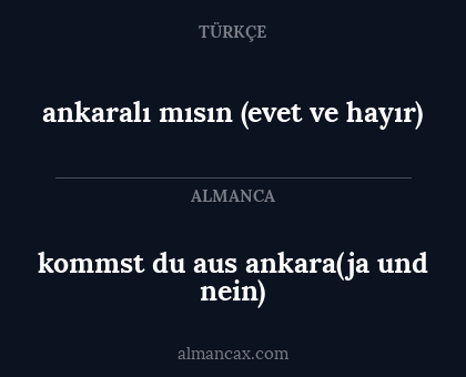 ankaralı mısın (evet ve hayır) - kommst du aus ankara(ja und nein)