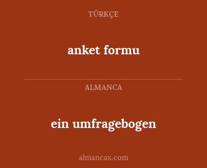 anket formu - ein umfragebogen