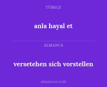 anla hayal et - versetehen sich vorstellen