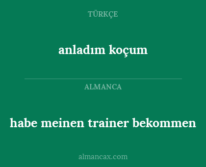 habe meinen trainer bekommen - anladım koçum