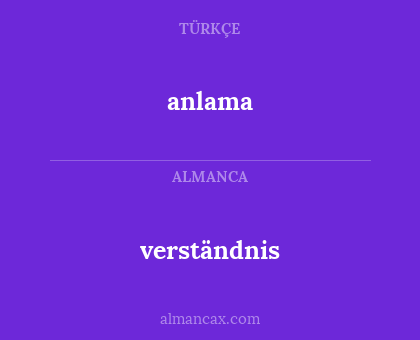 verständnis - anlama