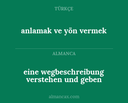 anlamak ve yön vermek - eine wegbeschreibung verstehen und geben