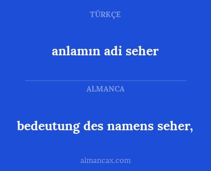 bedeutung des namens seher, - anlamın adi seher