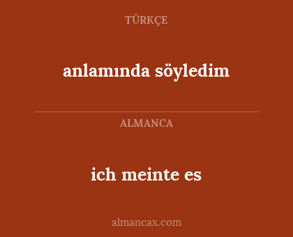 anlamında söyledim - ich meinte es