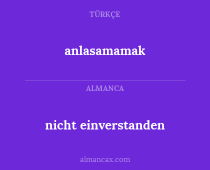 nicht einverstanden - anlasamamak