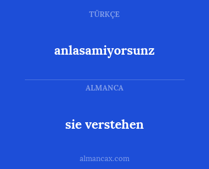 anlasamiyorsunz - sie verstehen