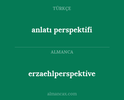 erzaehlperspektive - anlatı perspektifi