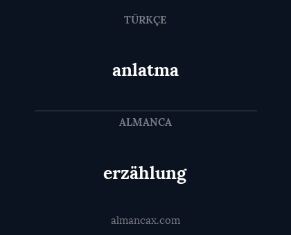 erzählung - anlatma