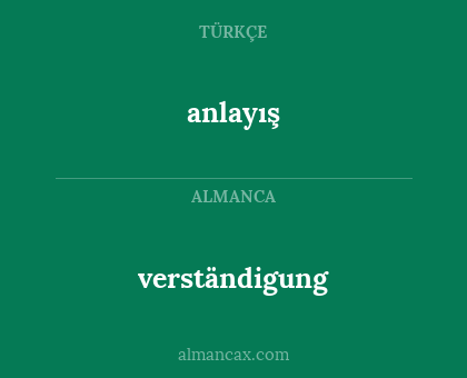 anlayış - verständigung
