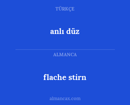 anlı düz - flache stirn