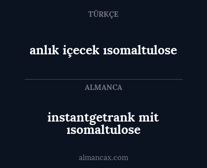 instantgetrank mit ısomaltulose - anlık içecek ısomaltulose