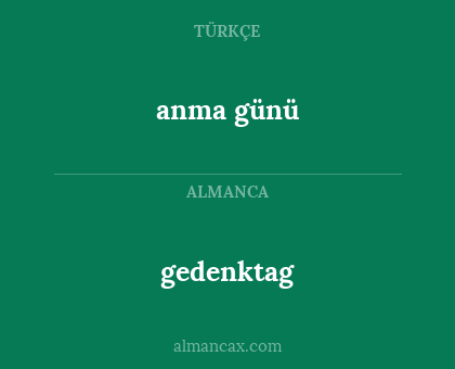 gedenktag - anma günü