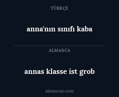 anna'nın sınıfı kaba - annas klasse ist grob