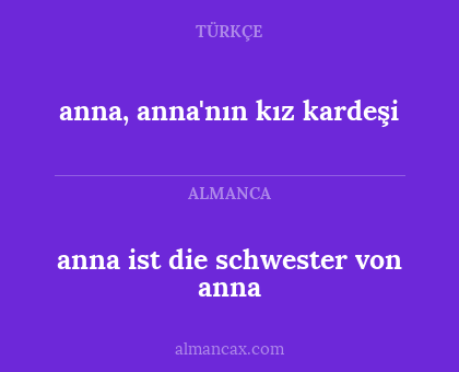 anna, anna'nın kız kardeşi - anna ist die schwester von anna