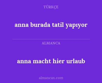 anna burada tatil yapıyor - anna macht hier urlaub