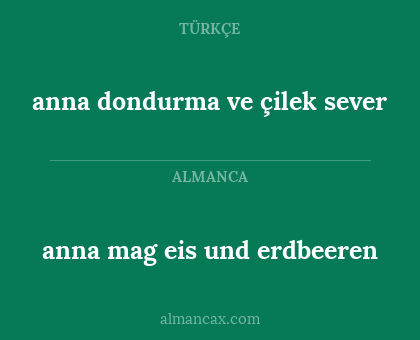 anna mag eis und erdbeeren - anna dondurma ve çilek sever