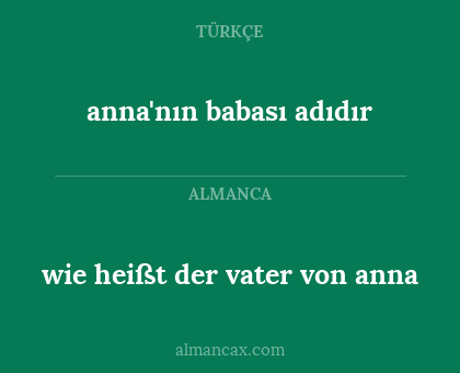 anna'nın babası adıdır - wie heißt der vater von anna