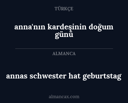 anna'nın kardeşinin doğum günü - annas schwester hat geburtstag