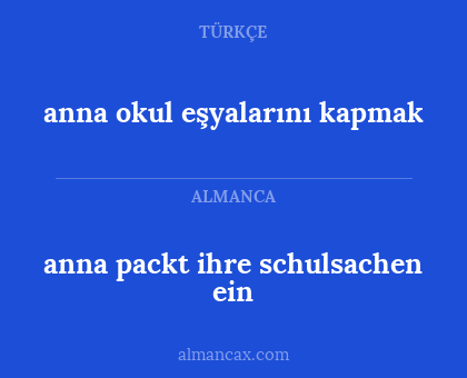 anna packt ihre schulsachen ein - anna okul eşyalarını kapmak