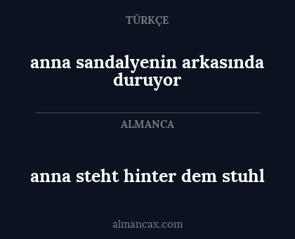 anna sandalyenin arkasında duruyor - anna steht hinter dem stuhl