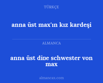 anna üst max'ın kız kardeşi - anna üst di̇e schwester von max