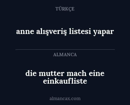 die mutter mach eine einkaufliste - anne alışveriş listesi yapar