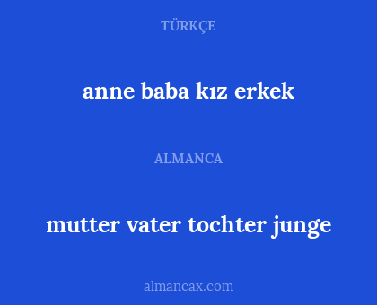 mutter vater tochter junge - anne baba kız erkek