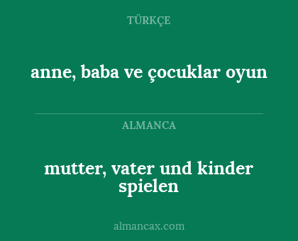 mutter, vater und kinder spielen - anne, baba ve çocuklar oyun