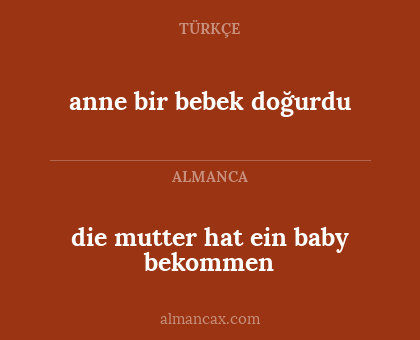 anne bir bebek doğurdu - die mutter hat ein baby bekommen