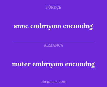 anne embrıyom encundug - muter embrıyom encundug
