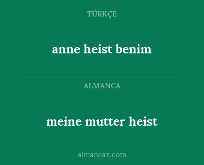 anne heist benim - meine mutter heist