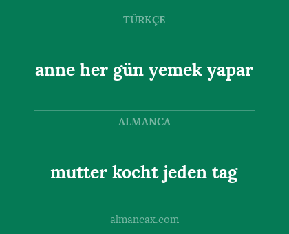 anne her gün yemek yapar - mutter kocht jeden tag