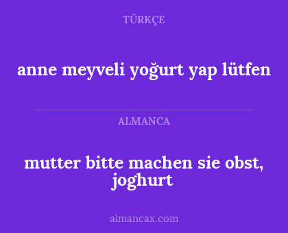 mutter bitte machen sie obst, joghurt - anne meyveli yoğurt yap lütfen
