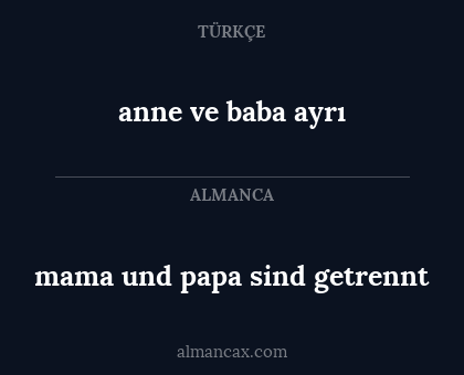 mama und papa sind getrennt - anne ve baba ayrı