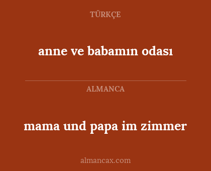 anne ve babamın odası - mama und papa im zimmer