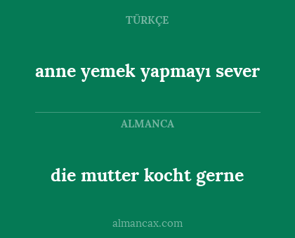 anne yemek yapmayı sever - die mutter kocht gerne
