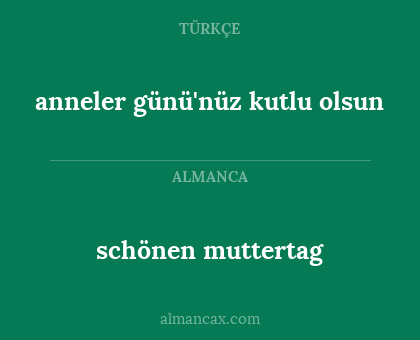 schönen muttertag - anneler günü'nüz kutlu olsun