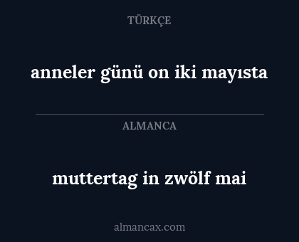 muttertag in zwölf mai - anneler günü on iki mayısta