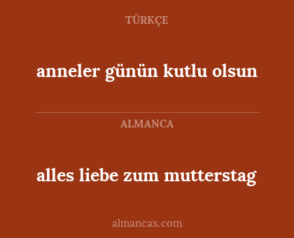 alles liebe zum mutterstag - anneler günün kutlu olsun