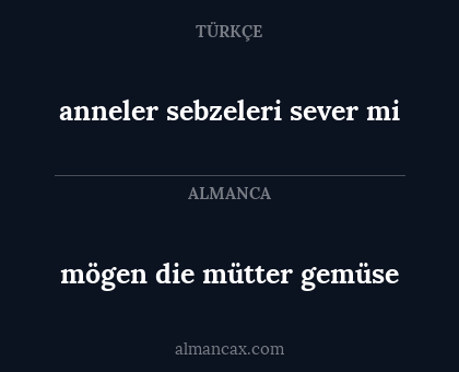 mögen die mütter gemüse - anneler sebzeleri sever mi