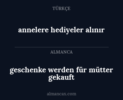 annelere hediyeler alınır - geschenke werden für mütter gekauft