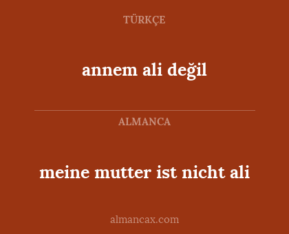 annem ali değil - meine mutter ist nicht ali