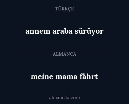 annem araba sürüyor - meine mama fährt