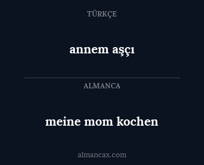 annem aşçı - meine mom kochen
